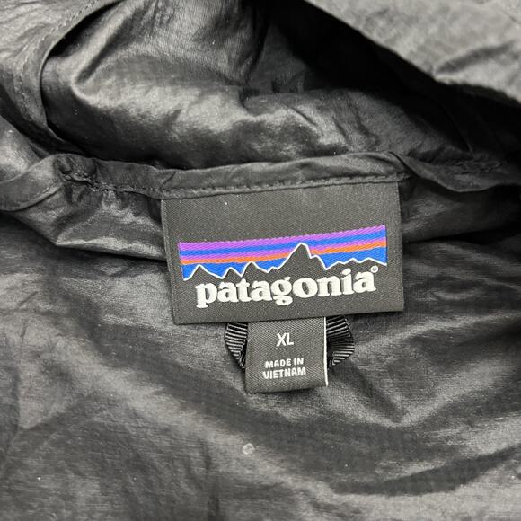 Patagonia Houdini Jacket Mens XL Black Hooded Windbreaker Full Zip Lightweight - Picture 5 of 10